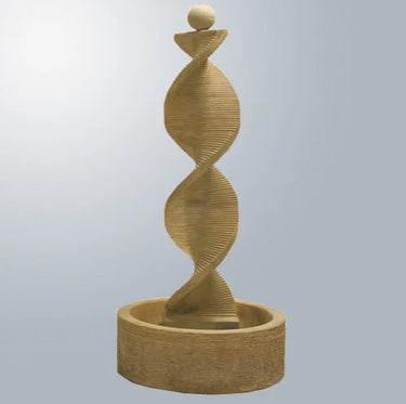 Giannini Garden Water Spiral with Round Bowl and Ball Finial